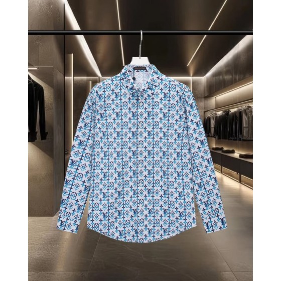 Louis Vuitton Monogram logo overlay long-sleeved shirt